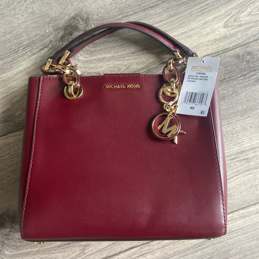 Michael Kors Cynthia Small Saffiano Leather Celadon Satchel NWOT